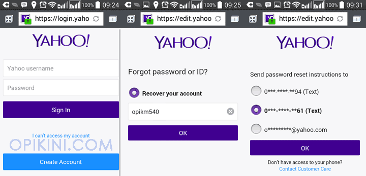 Cara mengganti password yahoo